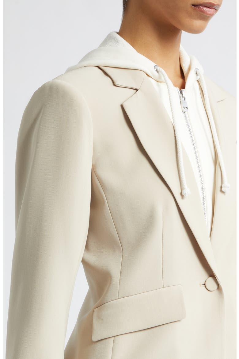 Le Petite Khloe Zip-Up Hoodie Blazer, Alternate, color, KHAKI/ IVORY