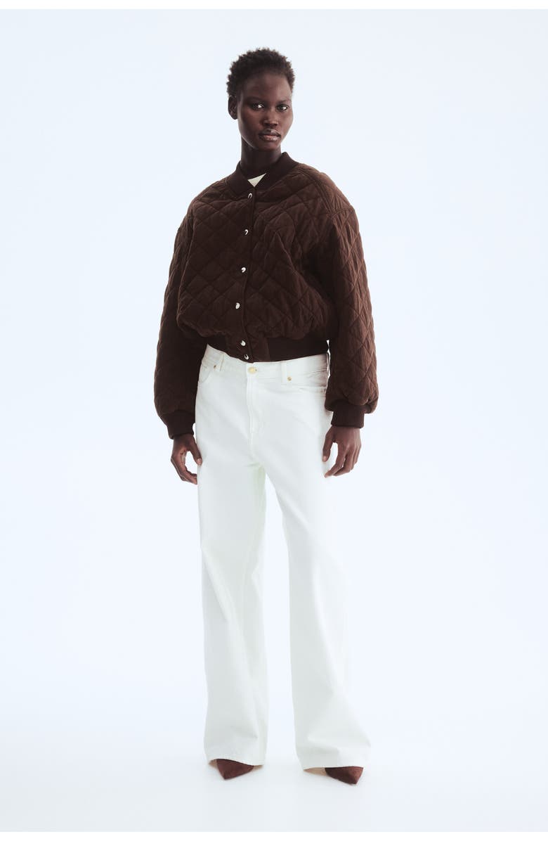 H&M Quilted Bomber Jacket, Alternate, color, Dark Brown