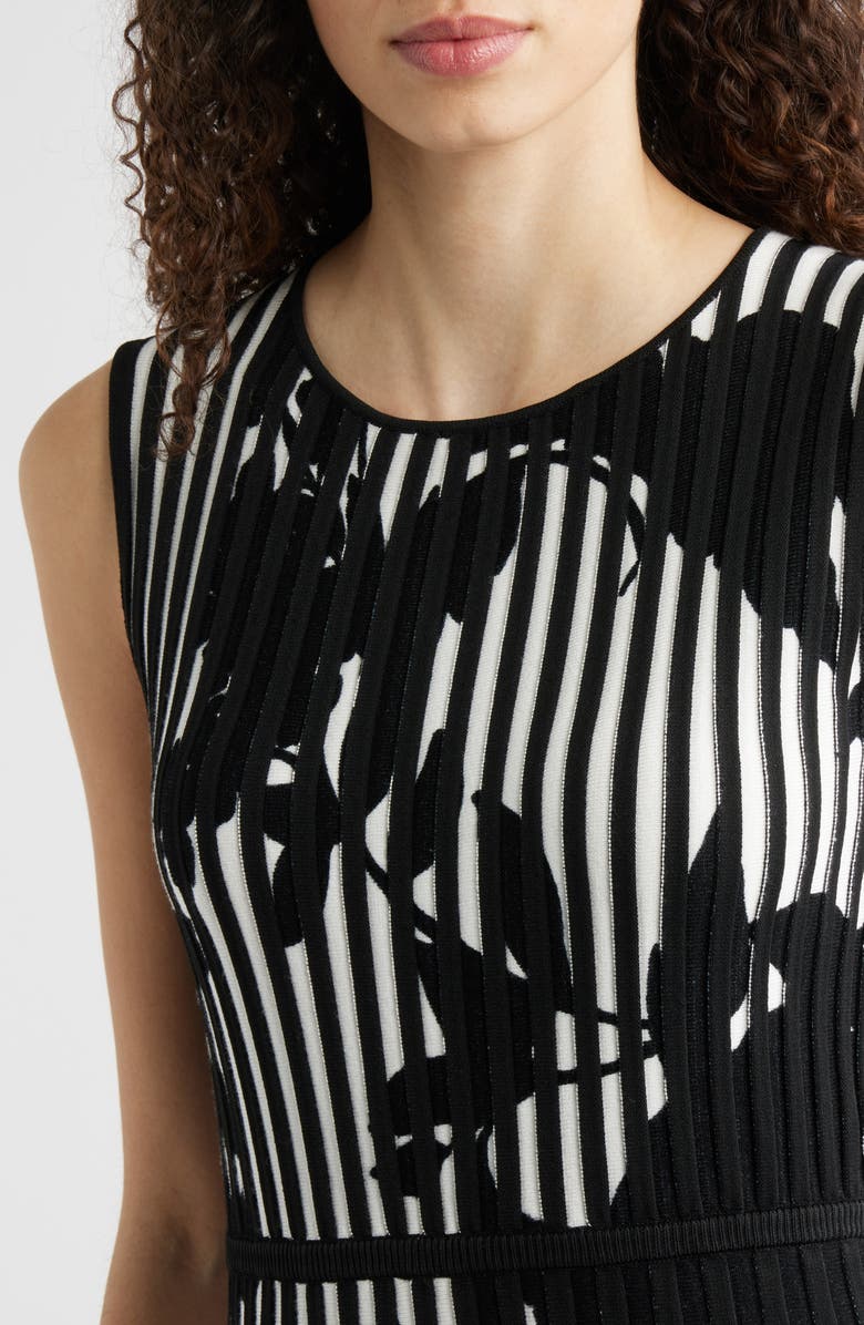 Elie Tahari The Alma Floral Sleeveless Sweater Dress, Alternate, color, 