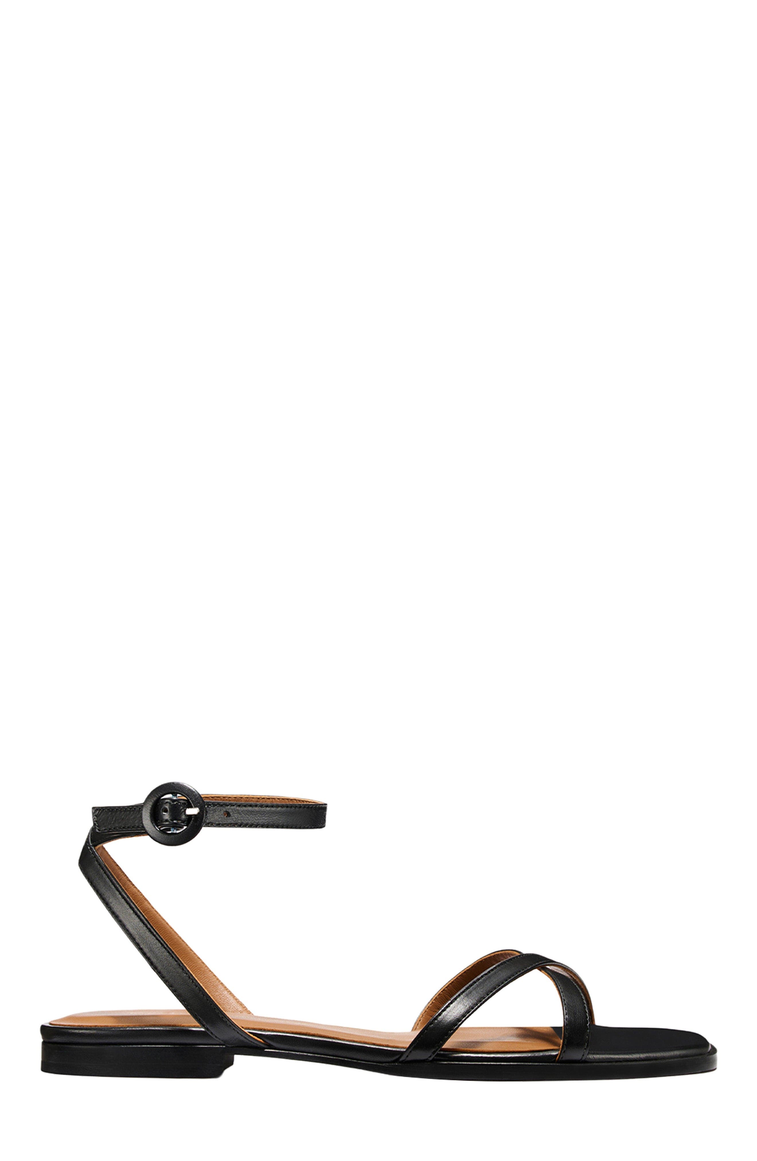 MARGAUX The Flat Sandal, Main, color, Black Nappa