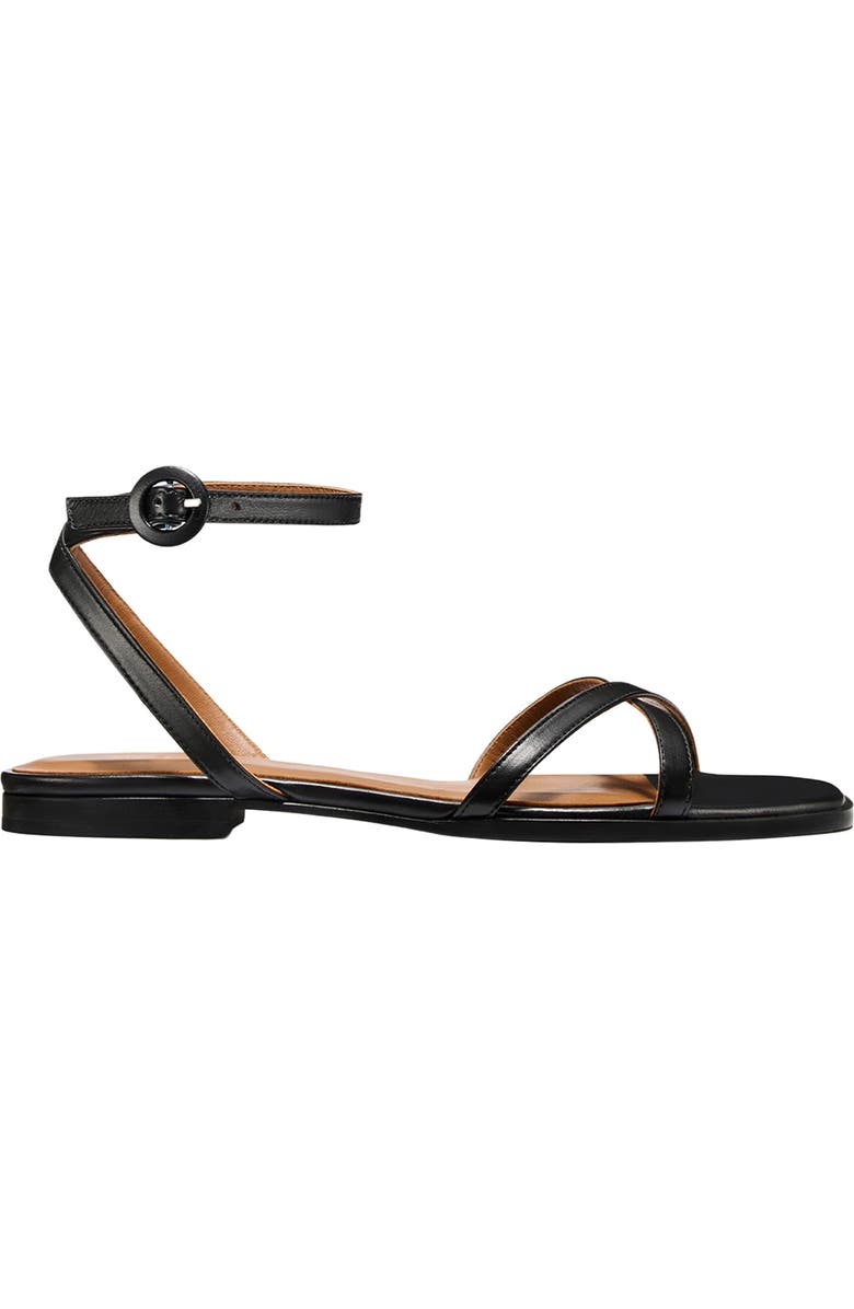 MARGAUX The Flat Sandal, Main, color, Black Nappa