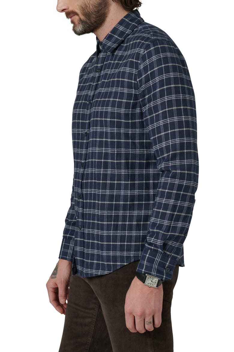 Oliver Flannel Button-Up Shirt, Alternate, color, VINTAGE NAVY PLAID
