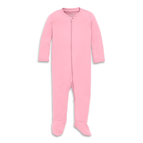 Baby Organic Zip Footie In Solid