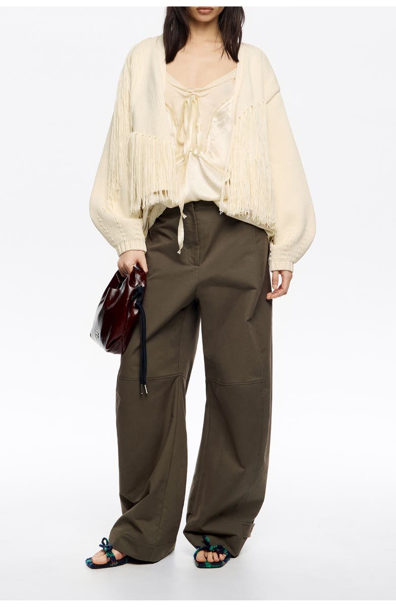 Bimba y Lola Fringed Knit Cardigan, Alternate, color, 