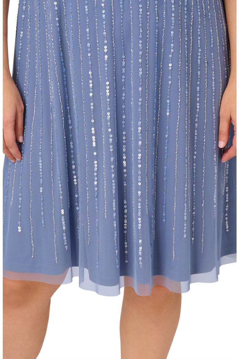 Sequin Wrap Front Dress, Alternate, color, FRENCH BLUE
