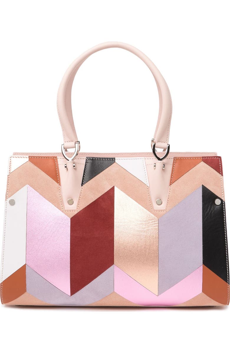 Longchamp Paris Leather Satchel, Main, color,