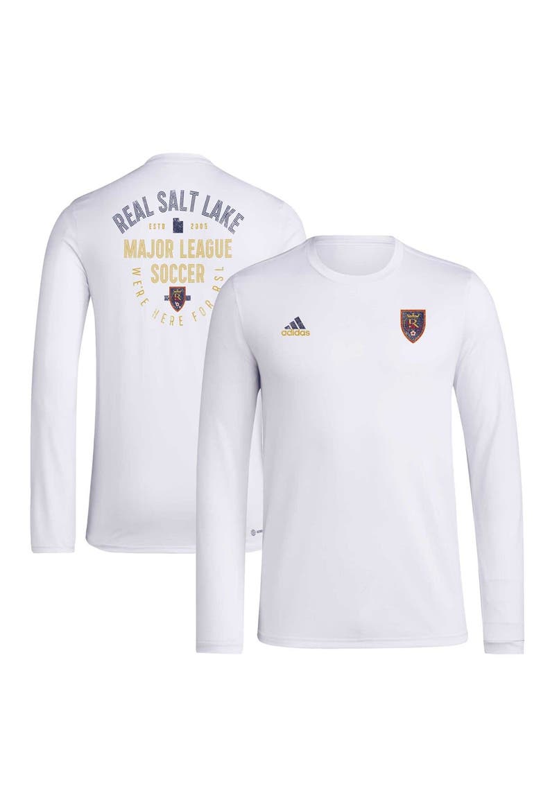 Men's adidas White Real Salt Lake Local Stoic Long Sleeve T-Shirt, Main, color, White