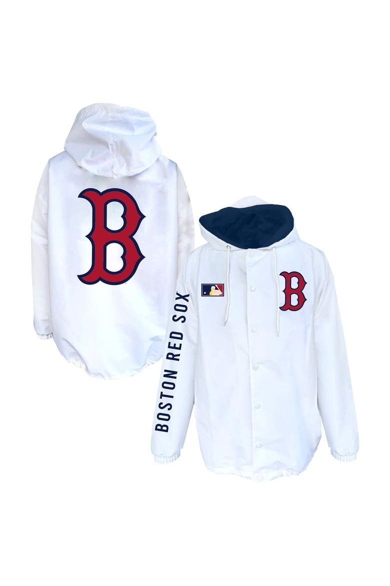 Men's Mitchell & Ness  White Boston Red Sox Big & Tall Full-Snap Hooded Jacket, Main, color, White