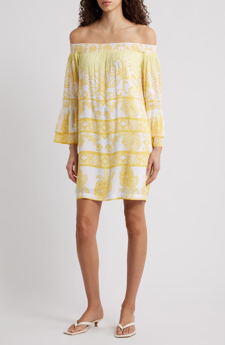 Lilly Pulitzer<sup>®</sup> Kaori Off the Shoulder Long Sleeve Shift Dress, Main, color,