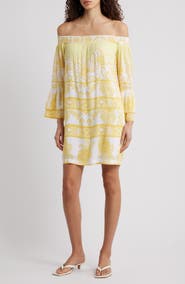 Lilly Pulitzer® Kaori Off the Shoulder Long Sleeve Shift Dress