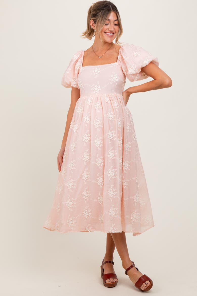 Textured Midi Dress, Main, color, Pink