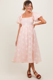 PinkBlush Textured Midi Dress