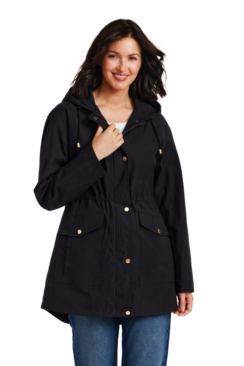Water Resistant Rain Coat, Alternate, color, BLACK