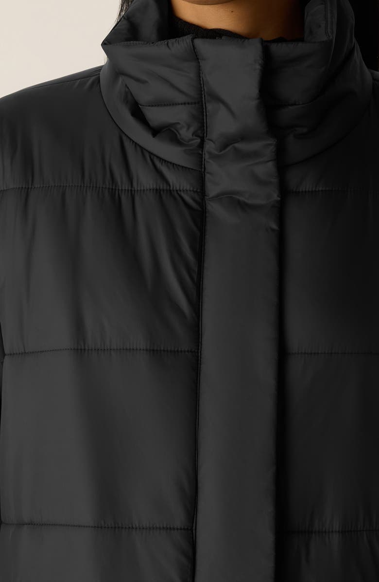 Eileen Fisher Stand Collar Puffer Jacket, Alternate, color, Black
