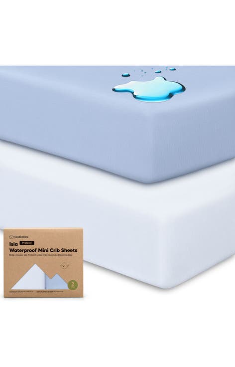 2-Pack Isla [Protect+] Waterproof Mini Crib Sheets
