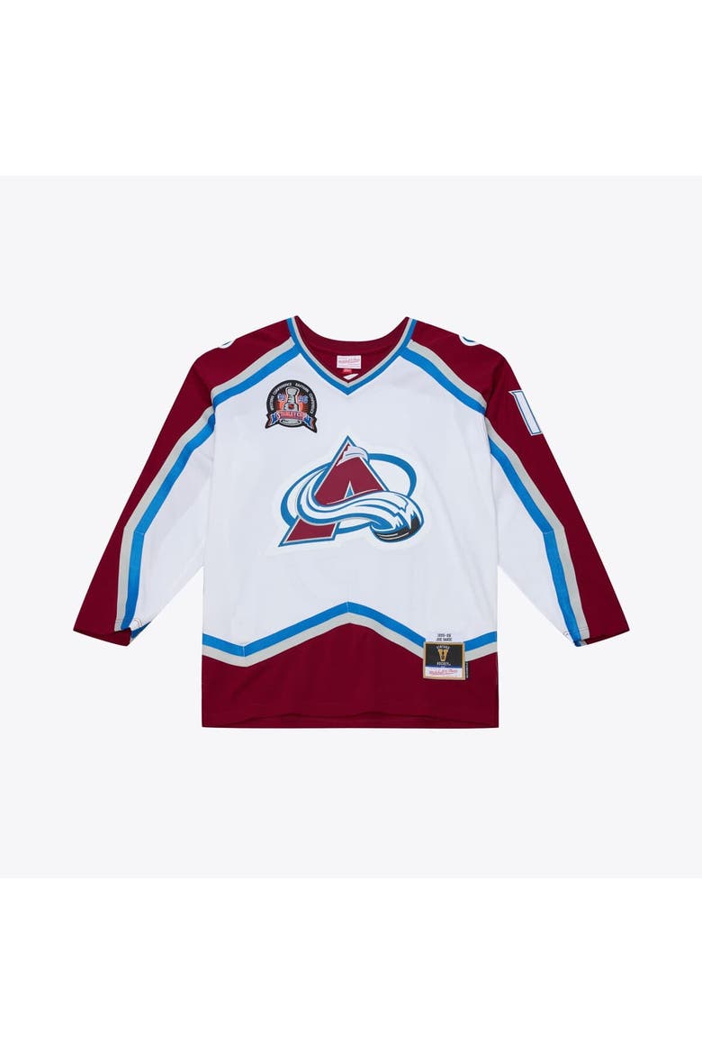Men's Mitchell & Ness Joe Sakic White Colorado Avalanche 1995 Power Play Jersey, Main, color, White