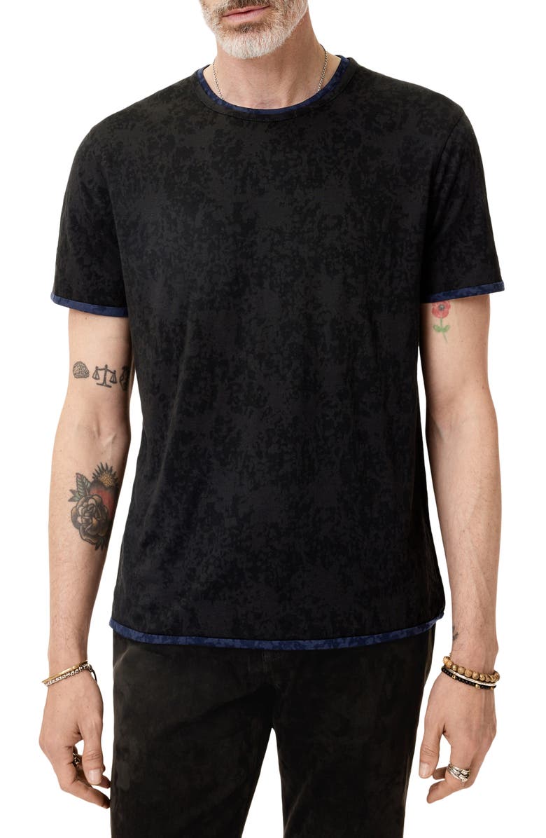 John Varvatos Reyes Reversible Burnout T-Shirt, Main, color, Black