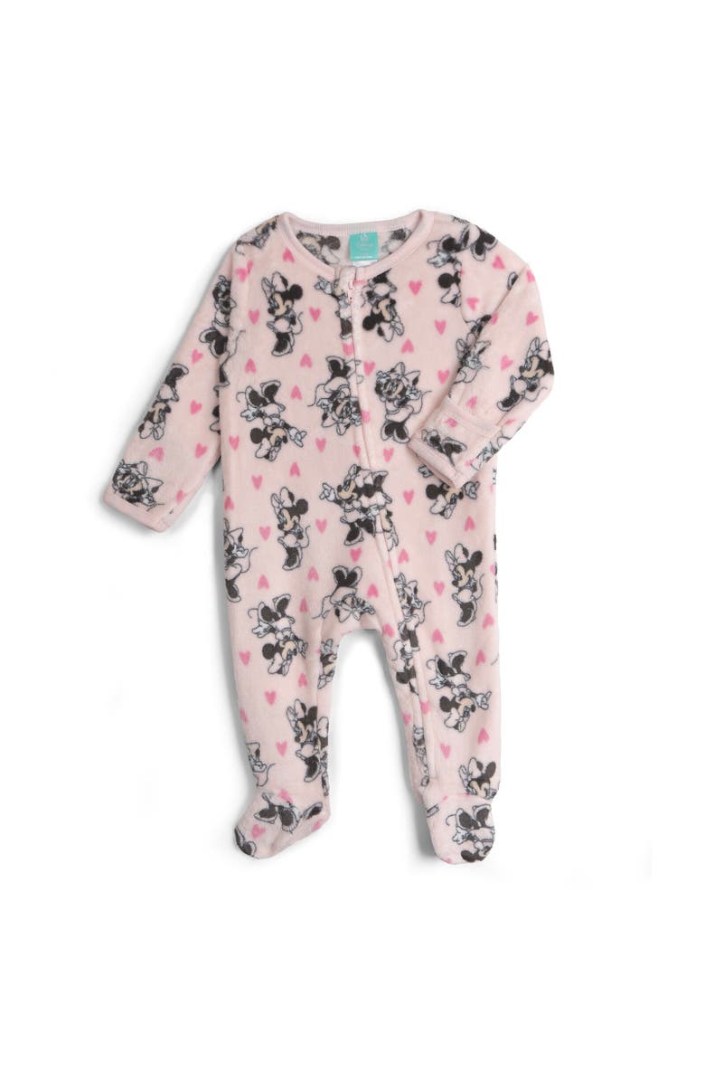 Disney Minnie Mouse Baby Girls' Fleece One Piece Sleep N Play, Main, color, Blush Pink Minnie