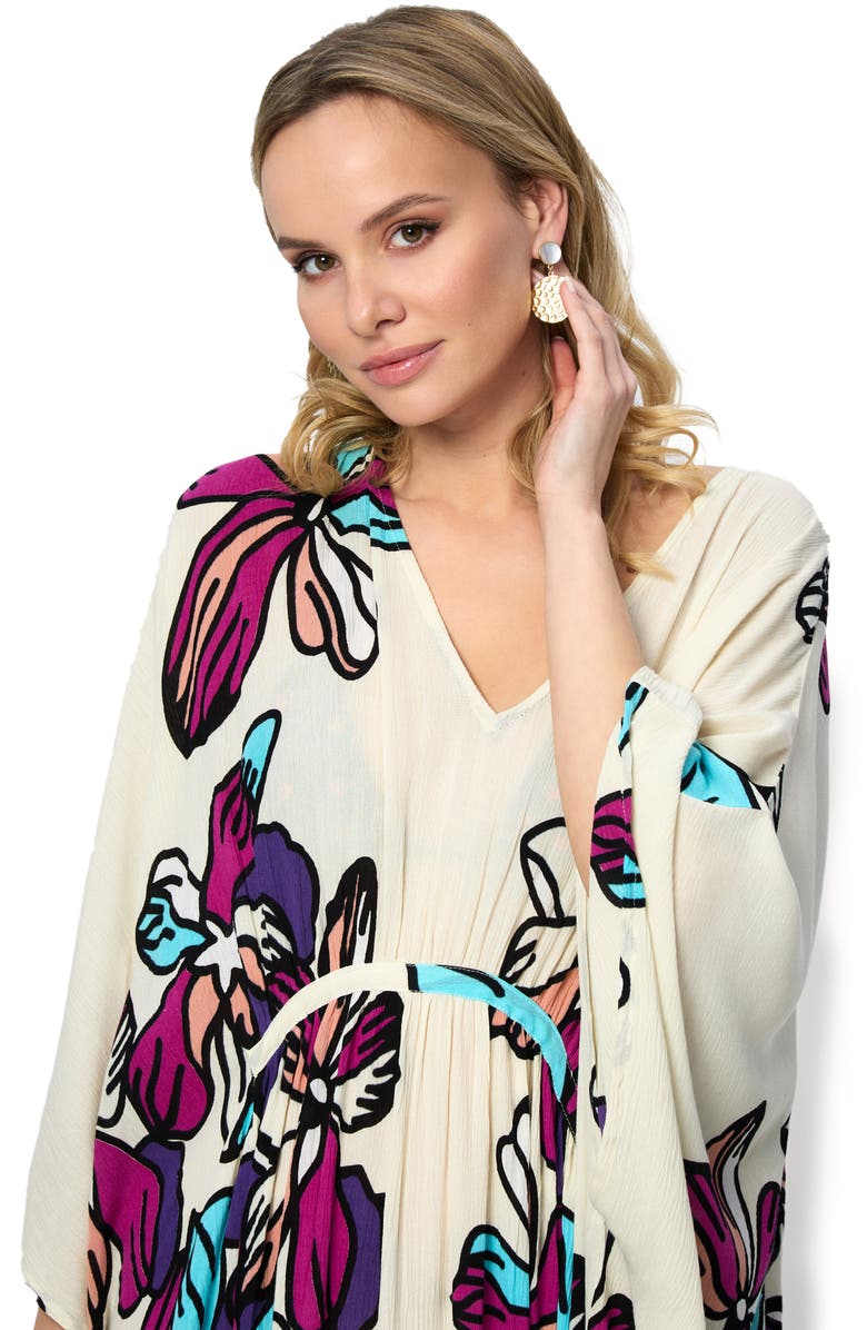 SAACHI Summer Bloom Kaftan Dress, Alternate, color, White