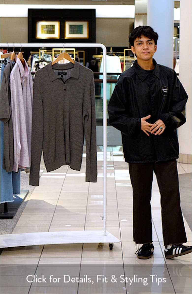 Crawford Long Sleeve Wool & Cashmere Sweater Polo, sales video thumbnail