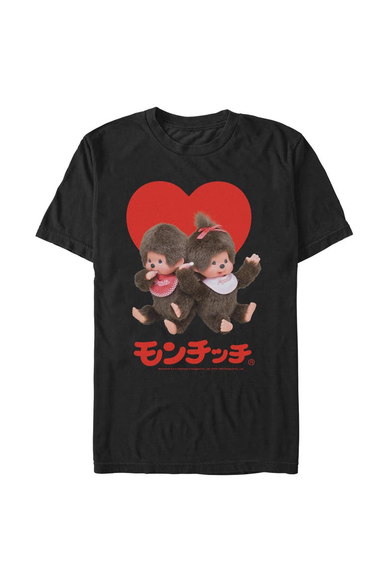Men's Monchhichi Cutest Duo Ever Photo  Graphic T-Shirt, Main, color, Black