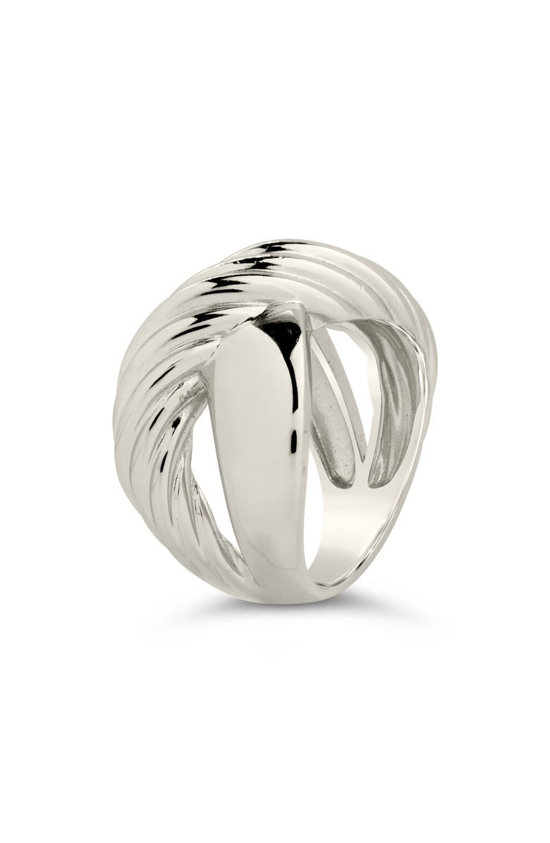 Sterling Forever Myra Crisscross Ring, Alternate, color, Silver