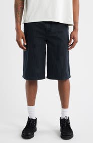 BDG Urban Outfitters Pinstripe Flat Front Stretch Cotton Worker Shorts