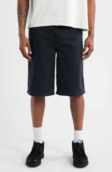 BDG Urban Outfitters Pinstripe Flat Front Stretch Cotton Worker Shorts