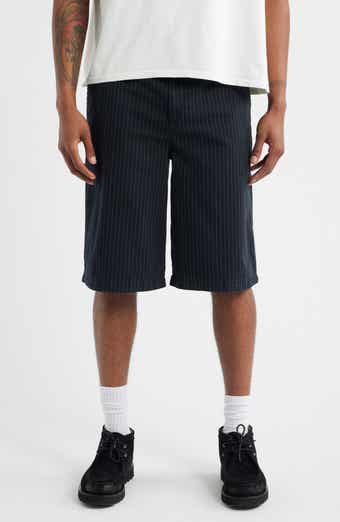 BDG Urban Outfitters Pinstripe Flat Front Stretch Cotton Worker Shorts