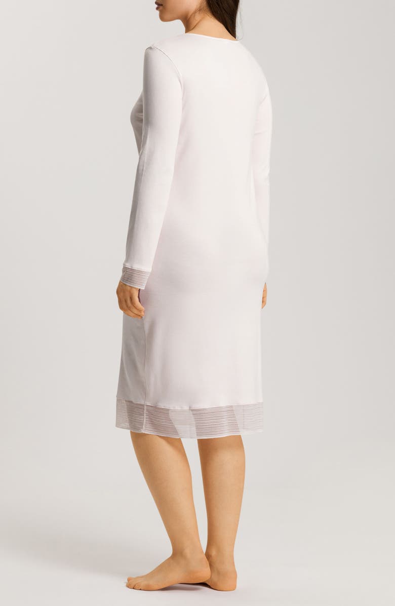 Hanro Sophie Long Sleeve Mercerized Cotton Nightgown, Alternate, color, 