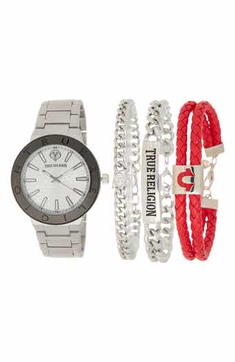True Religion Logo Bracelet Watch & Bracelets Set, 43mm