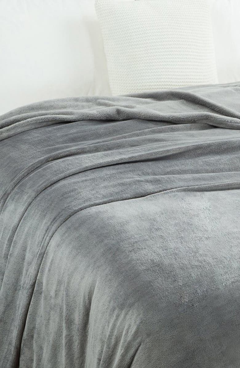 Luxury Home 2-Pack Soft Fleece Throw Blankets, Alternate, color, Gray