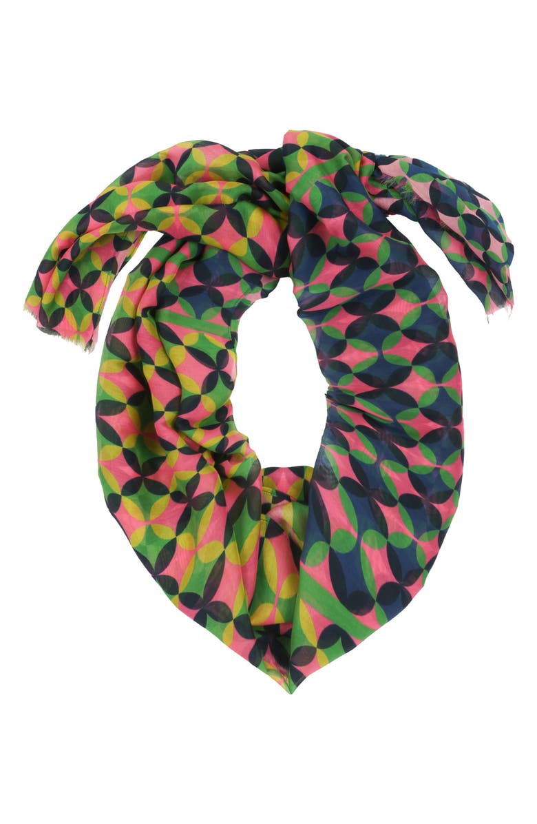 Kate Spade New York patio tile pattern oblong scarf, Main, color,