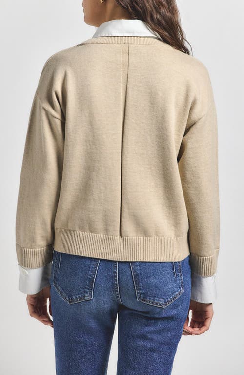 Derek Lam 10 Crosby Rida Long-sleeve Deep-v Mixed-media Sweater