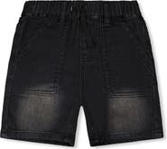 Deux par Deux French Terry Elastic Waist Drawstring Denim Shorts
