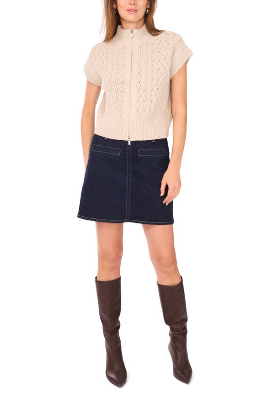 Vince Camuto Pointelle Turtleneck Sweater In Gray