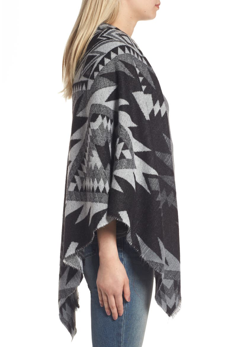 Geo Pattern Square Scarf, Alternate, color, BLACK