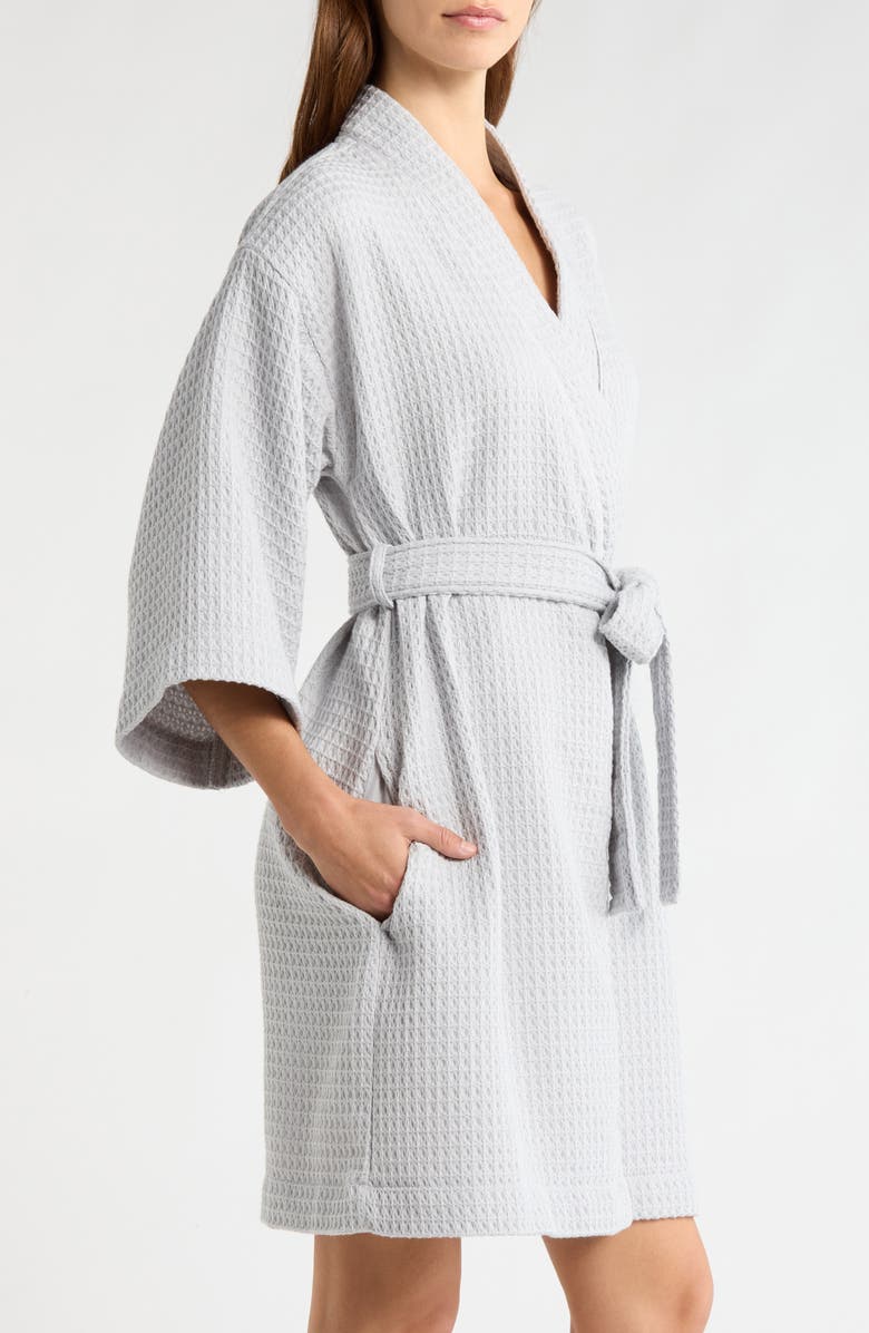 Nordstrom Women's Everyday Waffle Robe, Alternate, color, Grey Micro