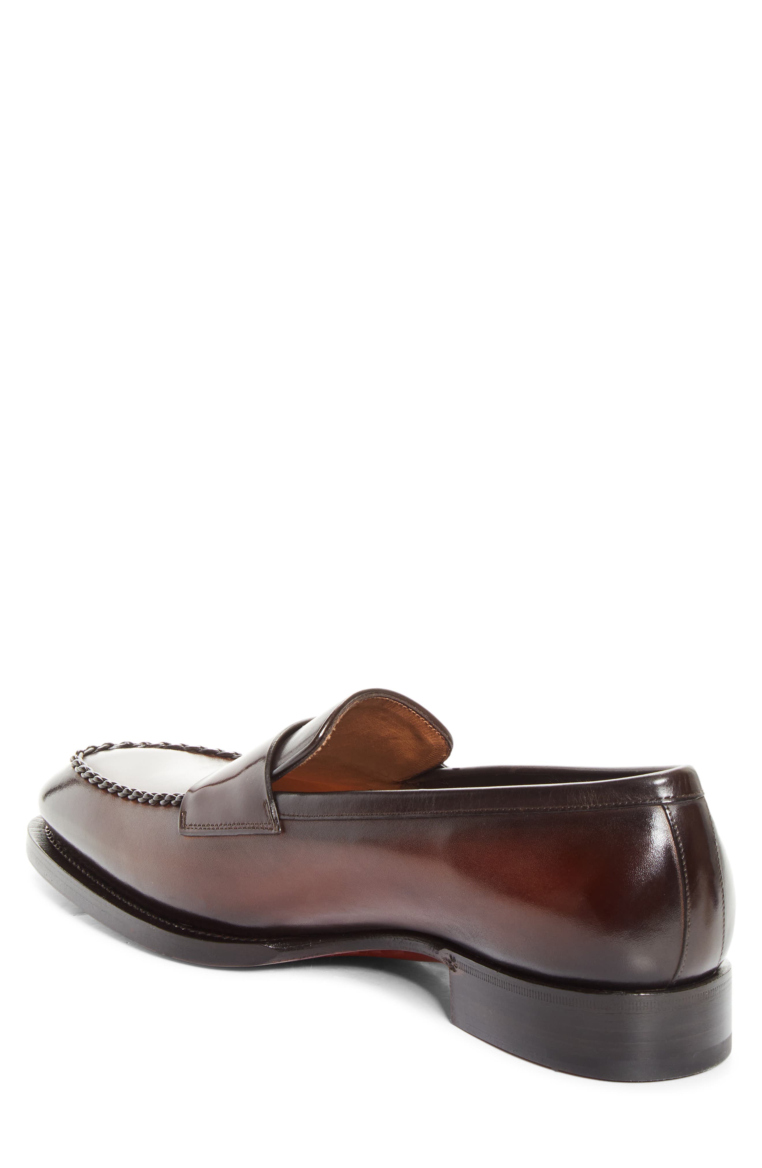 Santoni Arco Loafer, Alternate, color, Dark Brown-T60