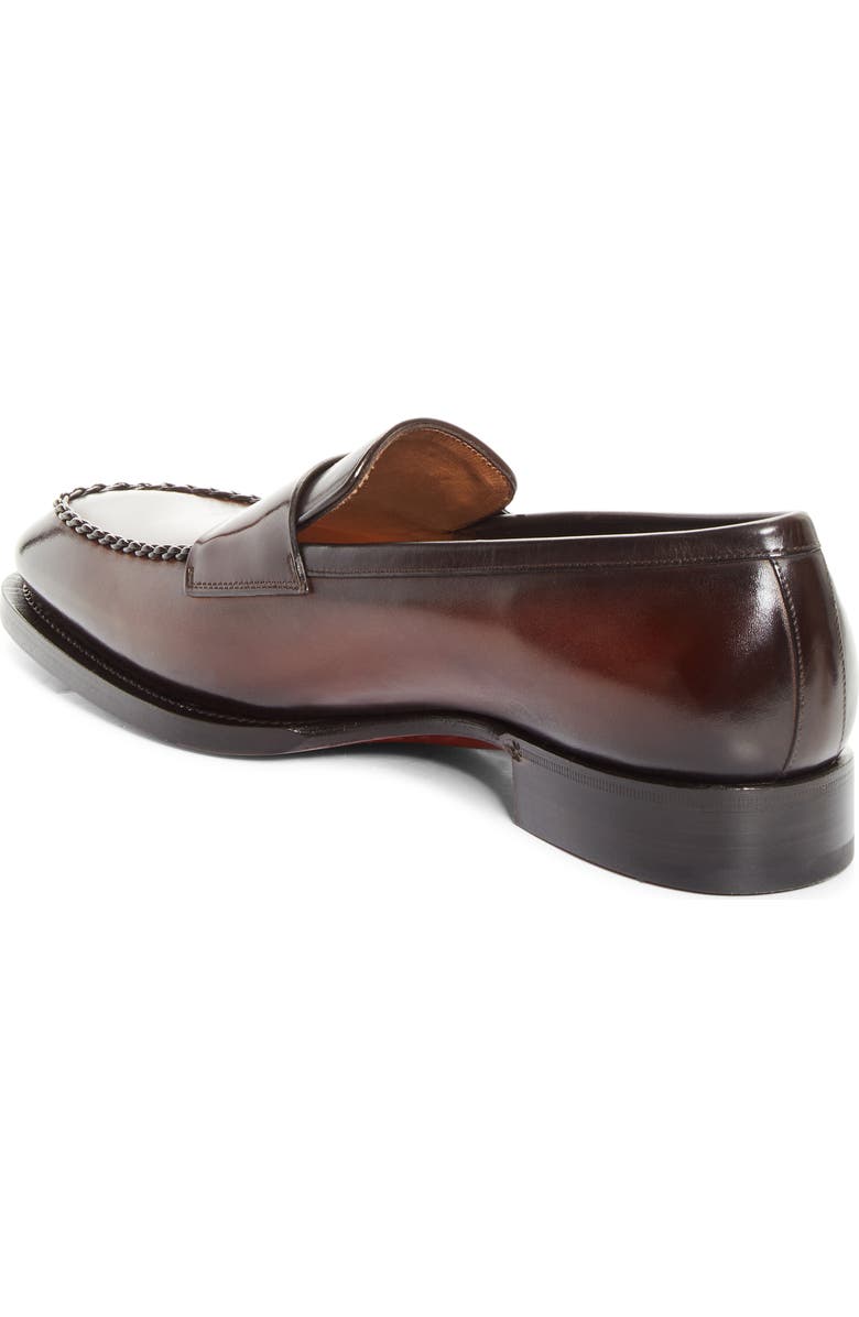 Santoni Arco Loafer, Alternate, color, Dark Brown-T60