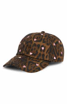 Heart Embroidered Leopard Baseball Cap