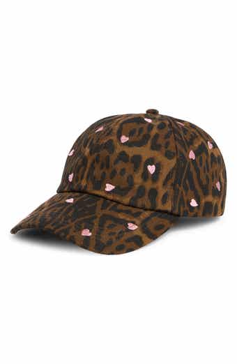 Heart Embroidered Leopard Baseball Cap