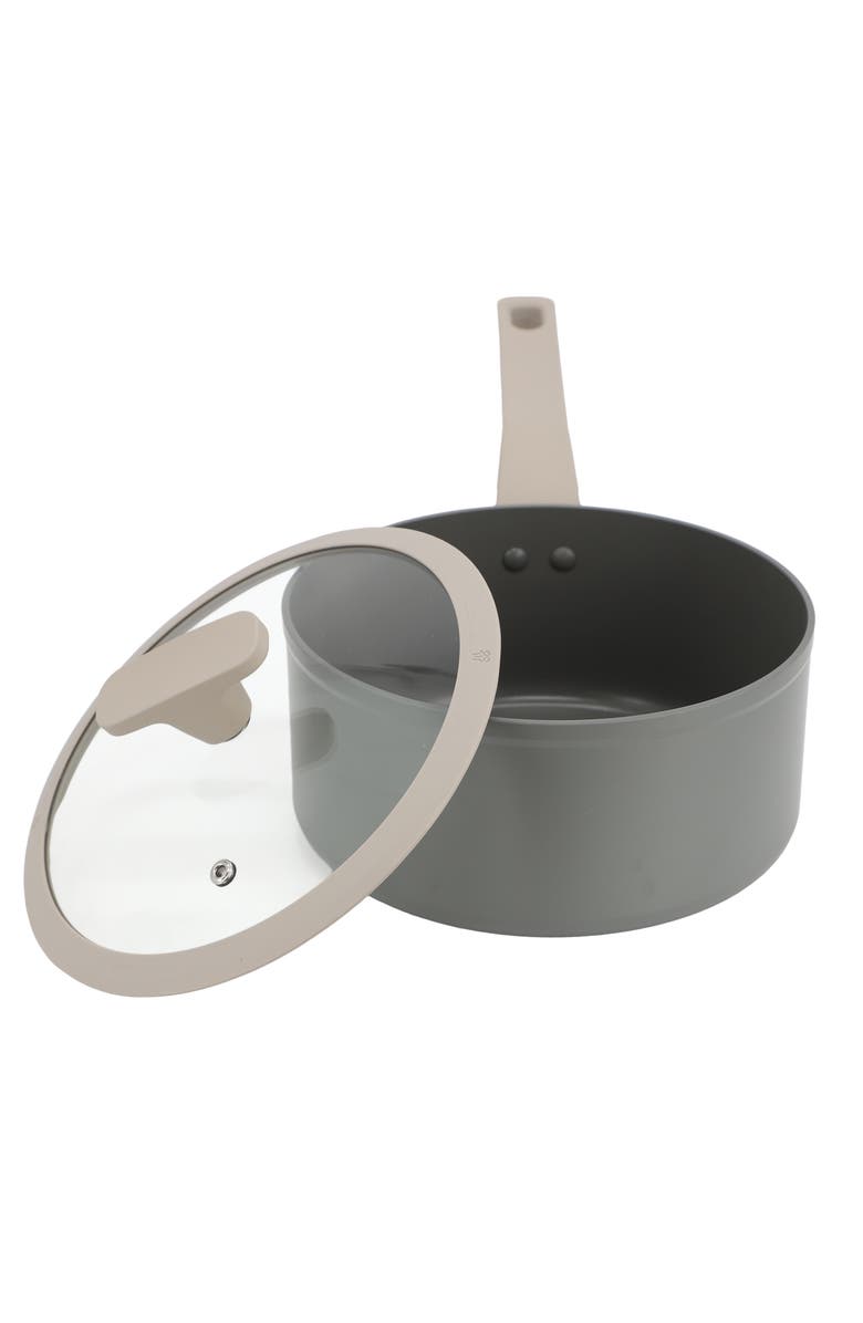 OSTER Ambrose 3 Quart Nonstick Aluminum Saucepan with Lid, Alternate, color, Grey