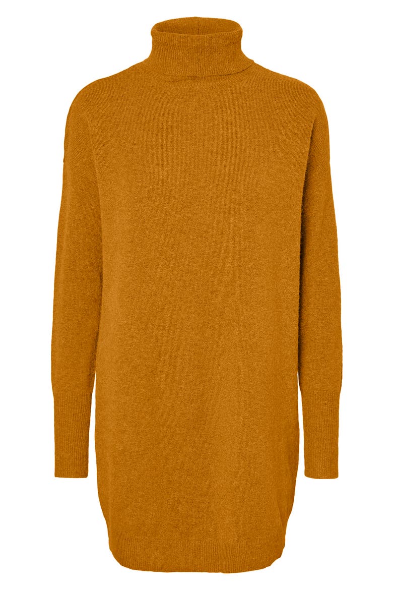 Brilliant Turtleneck Long Sleeve Sweater Dress, Alternate, color, BUCKTHORN BROWN