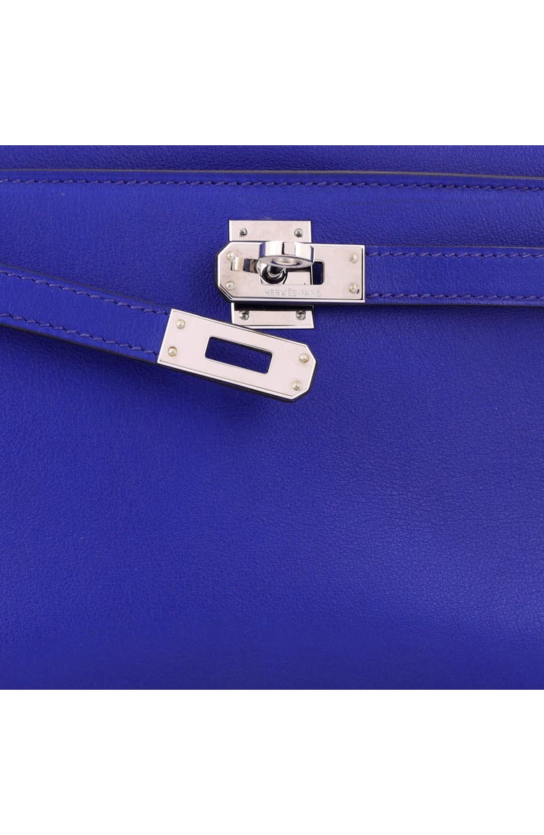 Pre-Owned Hermes Kelly Pochette Swift, Alternate, color, Bleu Electrique