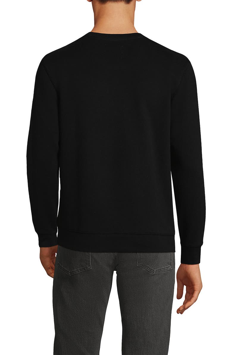 Lands' End Long Sleeve Serious Sweats Crewneck Sweatshirt, Alternate, color, Black