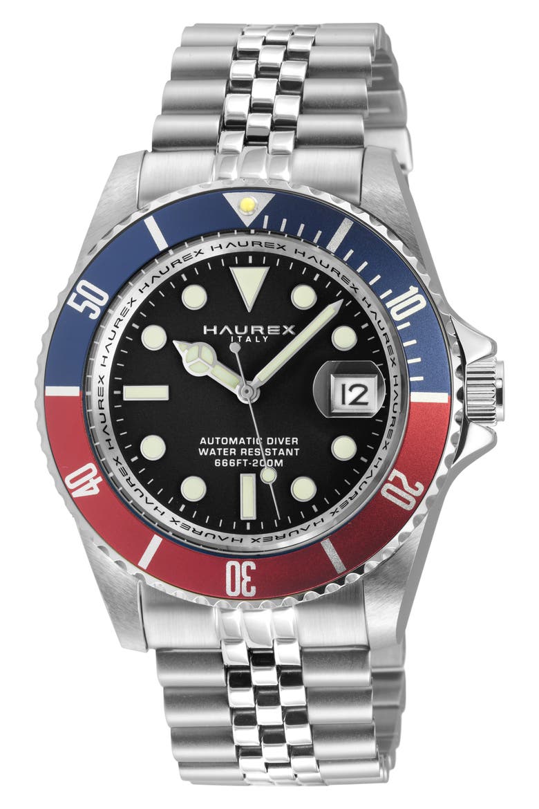 Eterno 316L Stainless Steel Bracelet Watch, 42mm, Main, color, BLACK/ SILVER