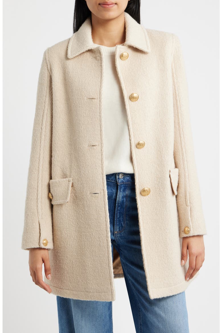 Crested Button Coat, Main, color, BIRCH