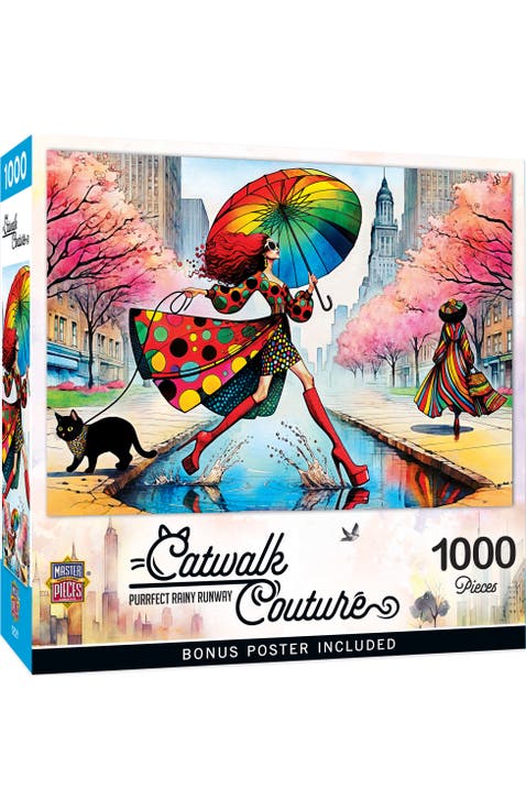 Purrfect Rainy Runway 1000 Piece Puzzle