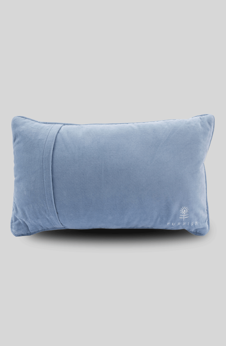 Furbish Spill the Tea Needlepoint Pillow, Alternate, color, Light Blue